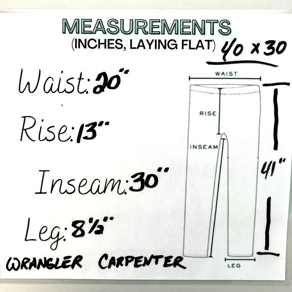 Wrangler Originals Carpenter Pants Men's 40x30 Khaki Workwear Cotton Utility - Picture 9 of 9